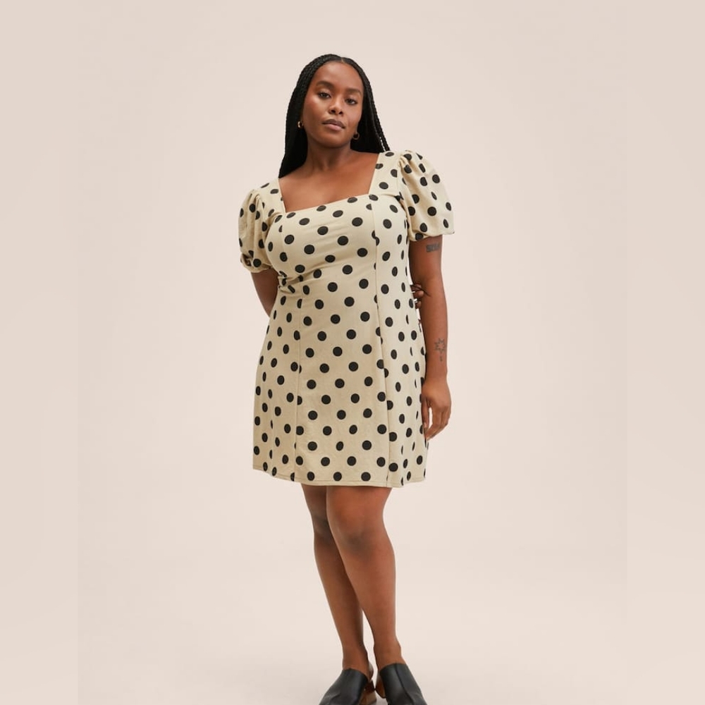 MANGO puff sleeves dress - Picture 4 of 5